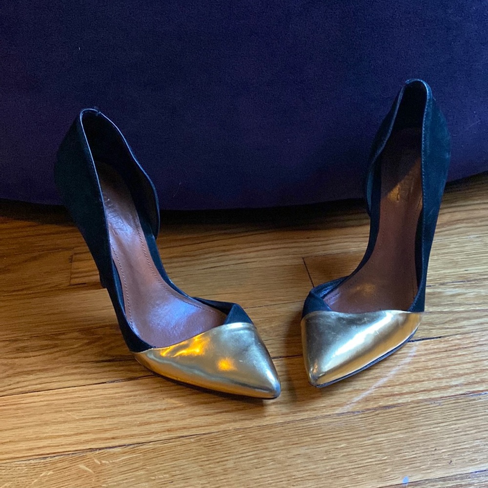 Schutz Gold & Black Heels